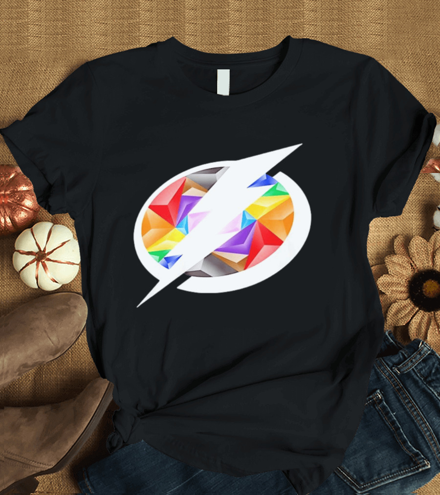 Tampa Bay Lightning Rainbow Pride Lightning Bolt T-Shirt