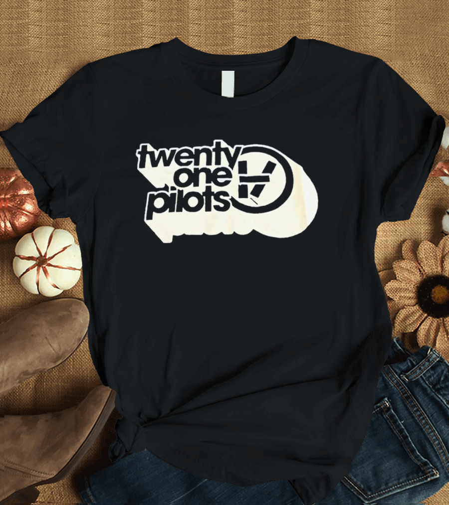 Twenty One Pilots Logo Band Name White Circle T-Shirt