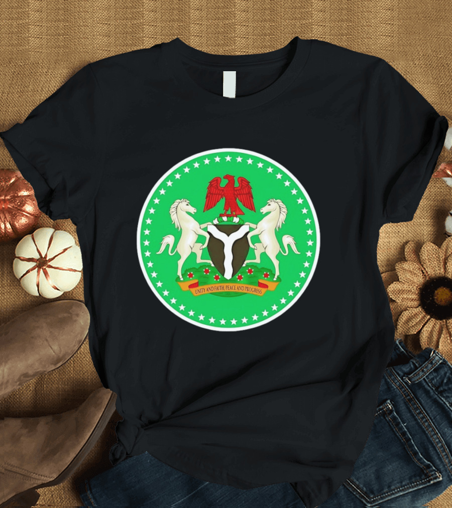 Unity Faith Peace Progress Nigeria National Coat Of Arms T-Shirt