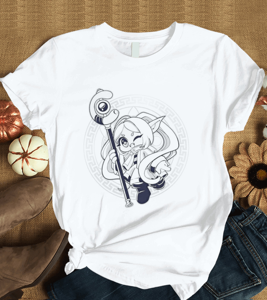 Beyond Journey's End Frieren Chibi Staff Enchanter Circle T-Shirt