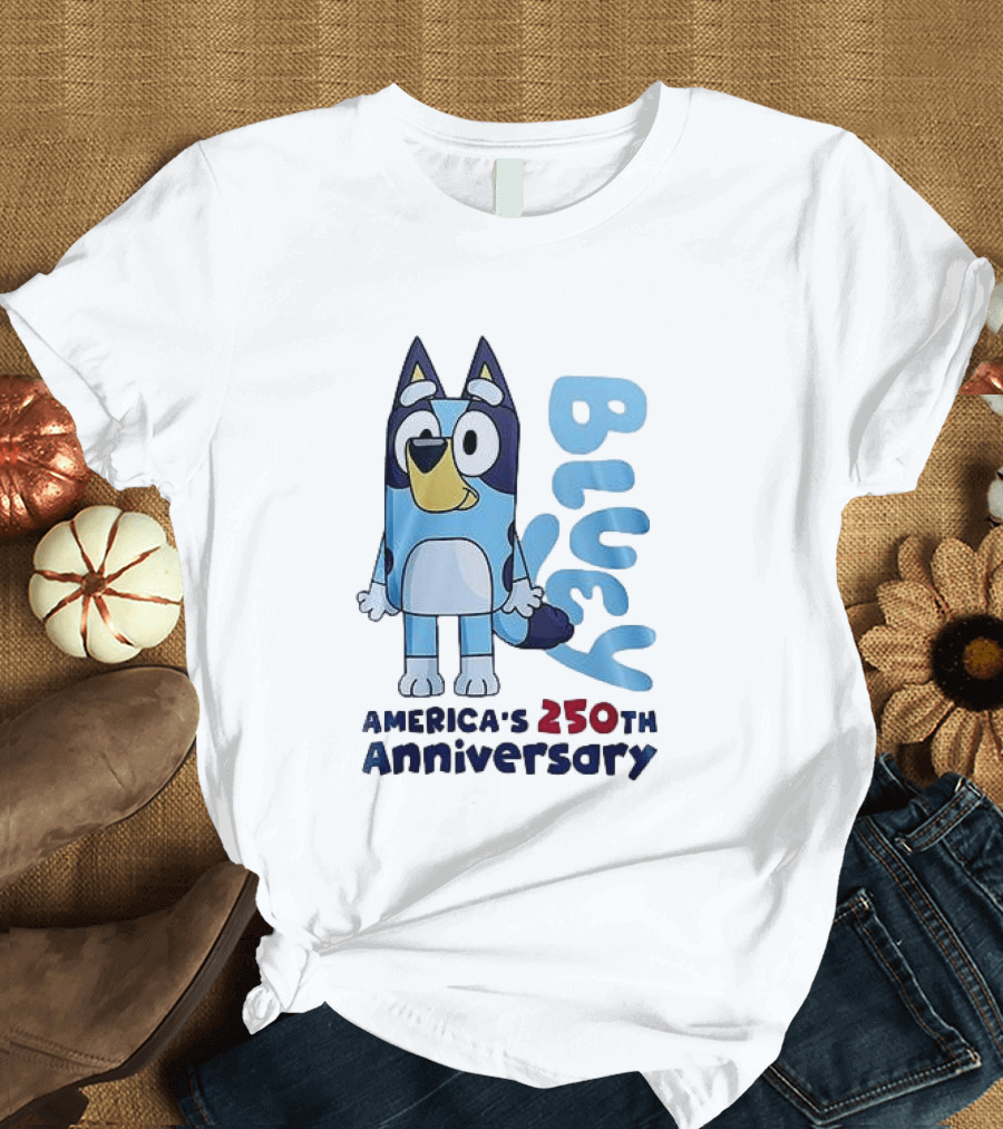 Bluey America's 250th Anniversary Celebrating Little Moments Big Freedom T-Shirt