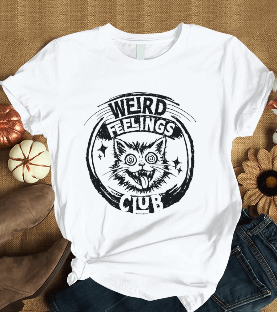 Weird Feelings Club Cat Eyes And Stars T-Shirt