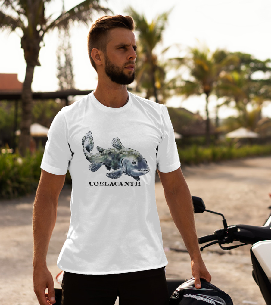 Coelacanth Fish Vintage Illustration Oceanic Creature T-Shirt