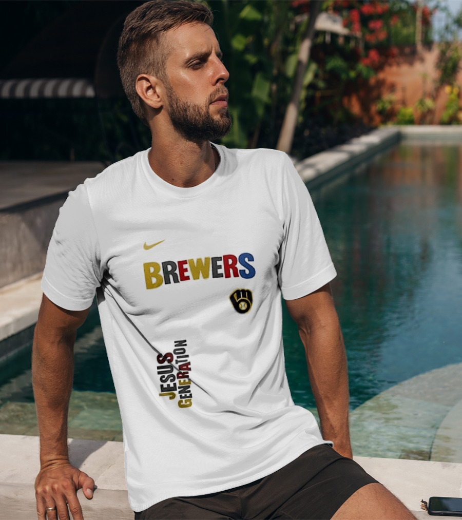 Nike Brewers Jesus Generation Tour Milwaukee Baseball T-Shirt