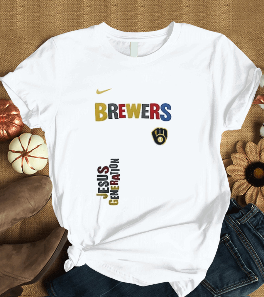 Nike Brewers Jesus Generation Tour Milwaukee Baseball T-Shirt