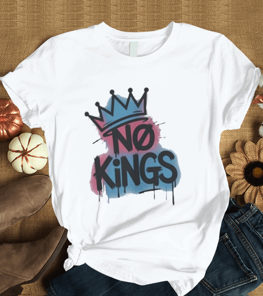 No Kings Day Graffiti Crown Street T-Shirt
