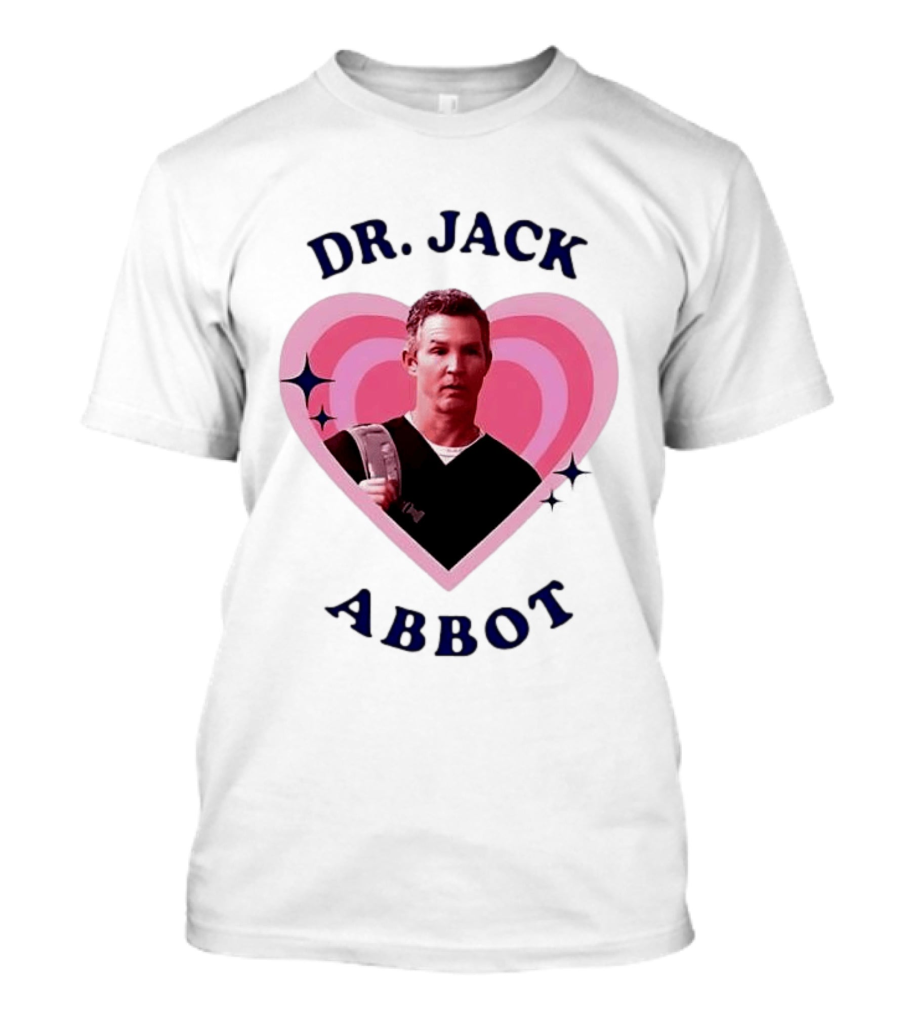 Dr. Jack Abbot Heart Retro Style Pink And Blue T-Shirt