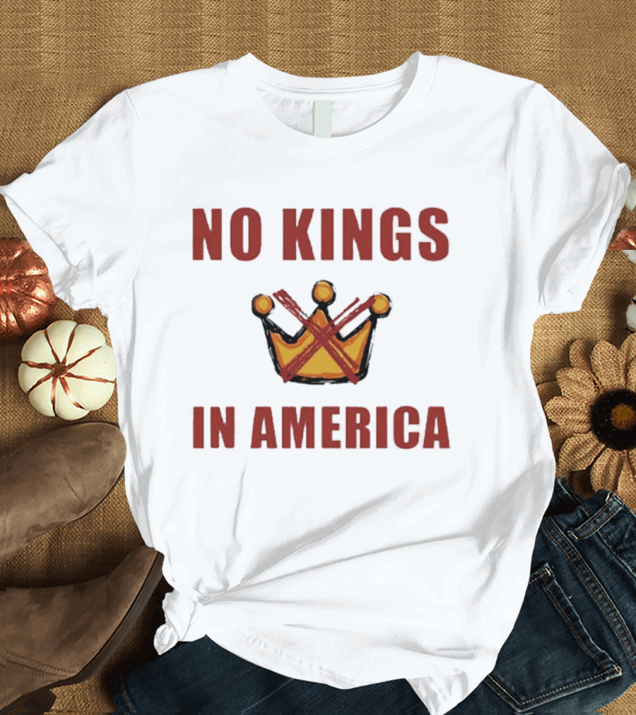 No Kings In America Crown Crossed Out T-Shirt