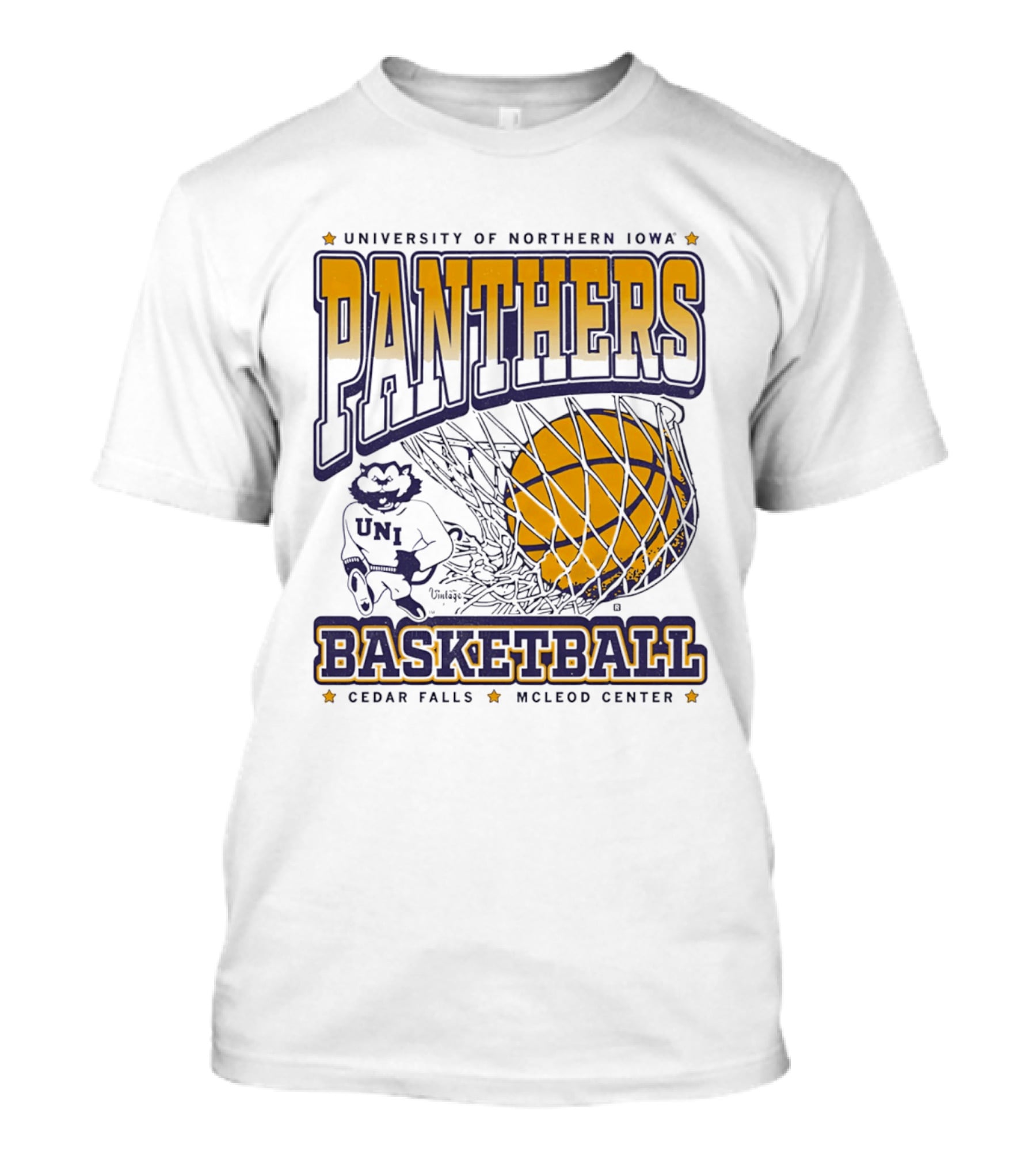 University Of Northern Iowa Panthers Basketball Cedar Falls McLeod Center UNI Panthers T-Shirt