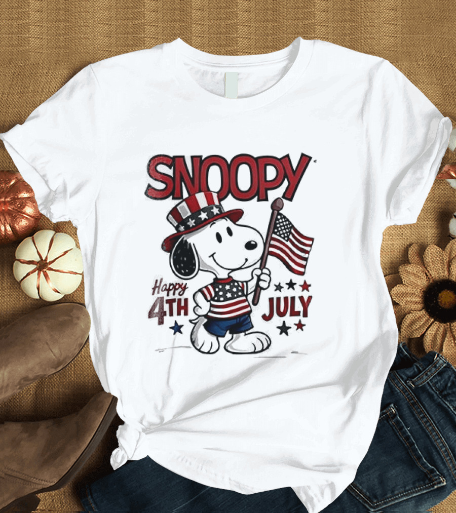 Snoopy Happy 4th Of July Born To Chill Proud To Be Free T-Shirt