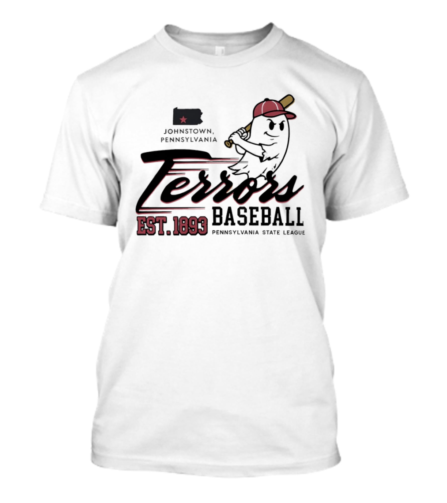 Johnstown Terrors Baseball Pennsylvania State League Est 1893 Ghost T-Shirt