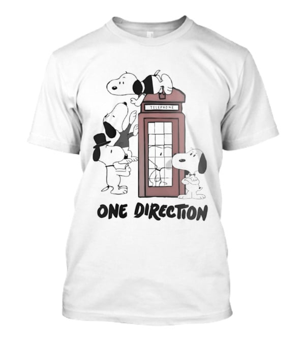 Snoopy One Direction Red Phone Booth T-Shirt