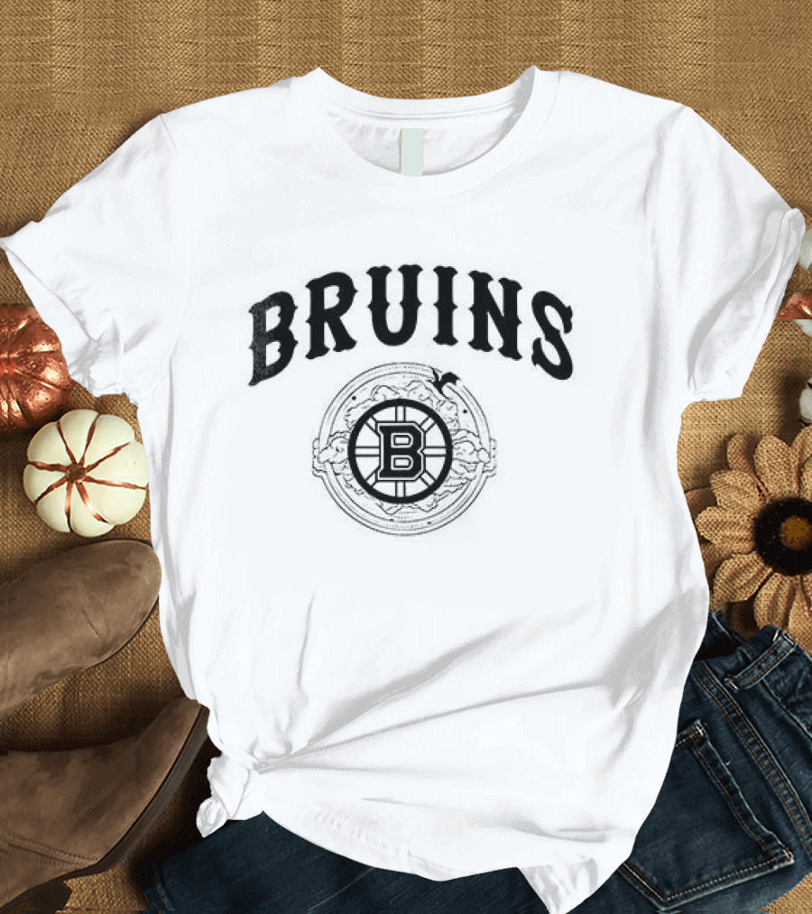 Boston Bruins B Emblem Hockey Night Collaboration T-Shirt