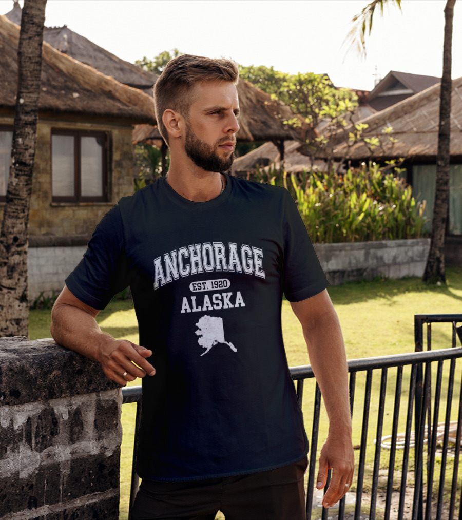 Anchorage Alaska Est 1920 Map Varsity T-Shirt