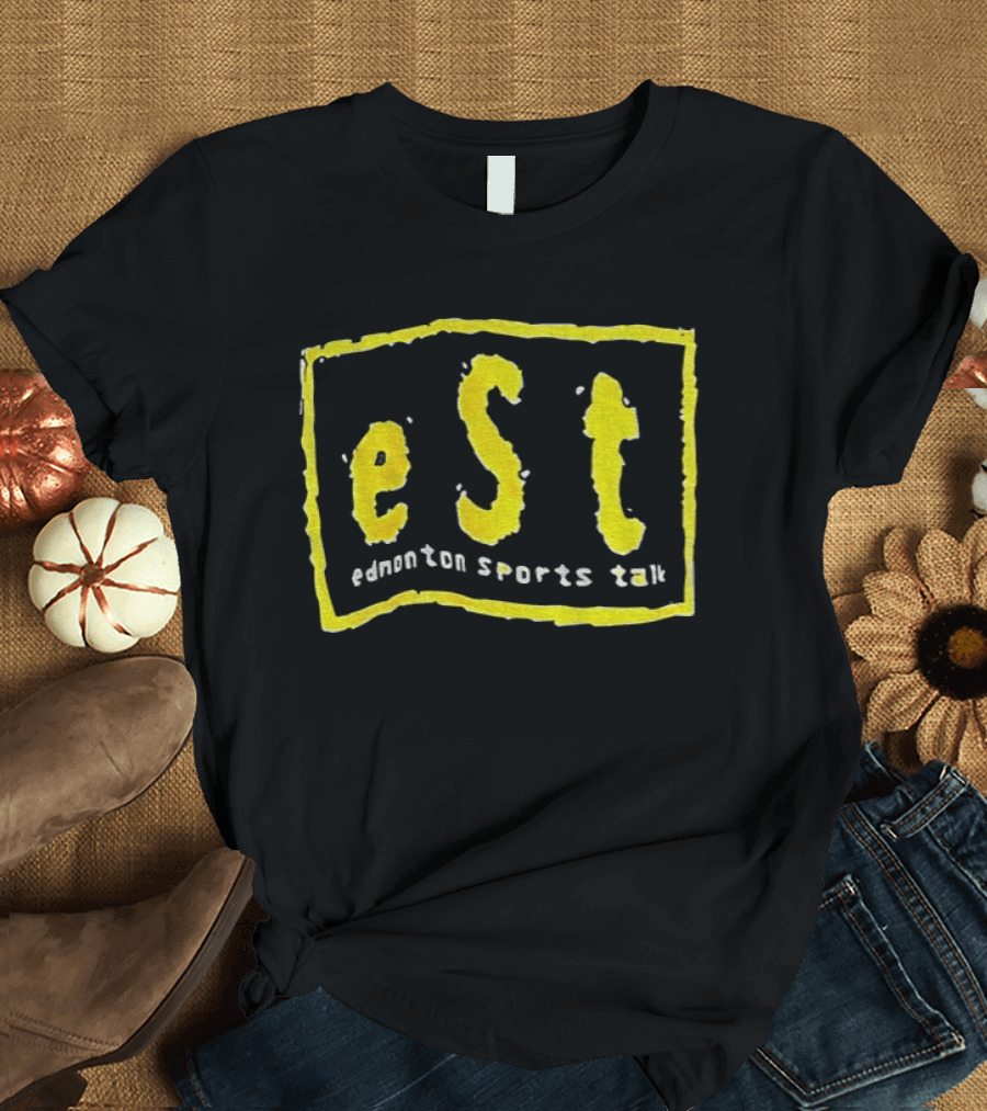 Est Edmonton Sports Talk Yellow Textured T-Shirt
