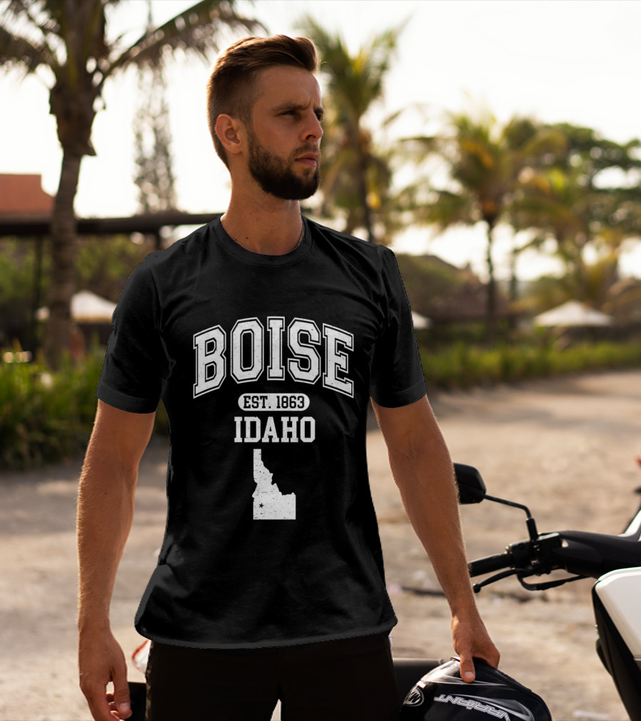 Boise Idaho Est 1863 Varsity Map T-Shirt