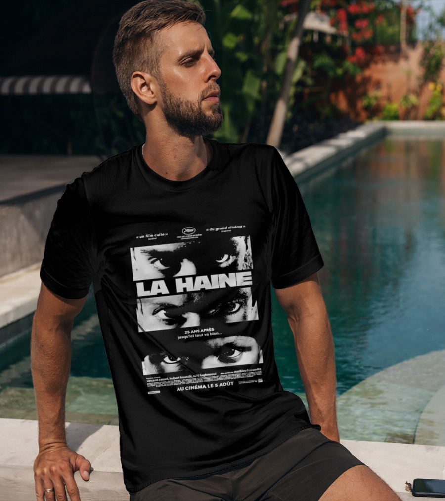 La Haine 25 Ans Après Jusqu'ici Tout Va Bien Face Eyes Flame T-Shirt