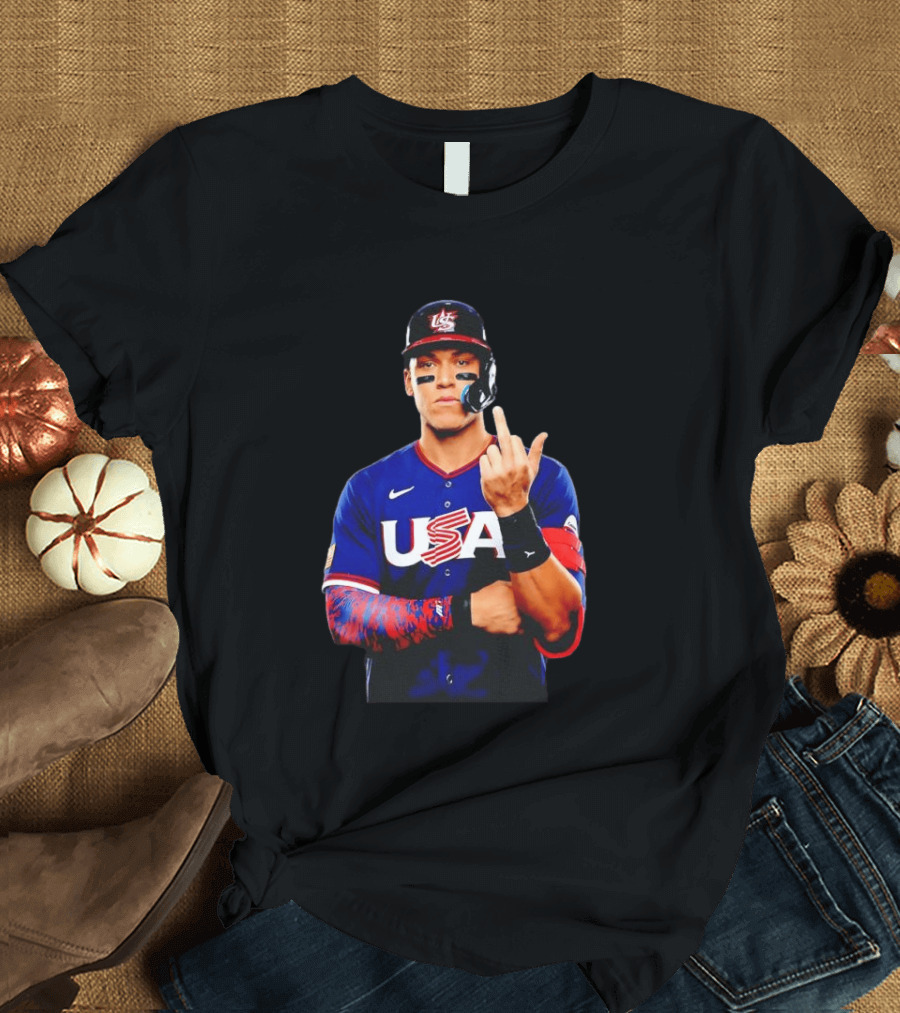 Aaron Judge USA Baseball WBC 2026 Middle Finger Iconic Gesture T-Shirt