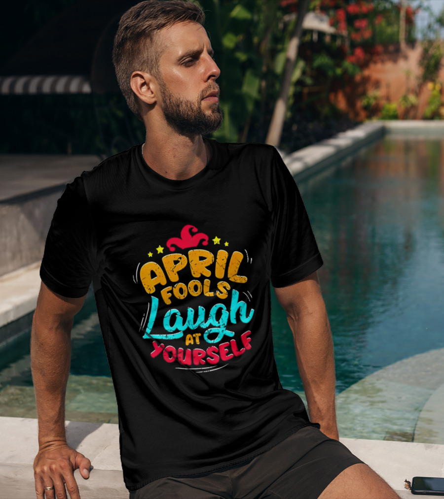 April Fools Laugh At Yourself Fun Jester Hat Stars T-Shirt