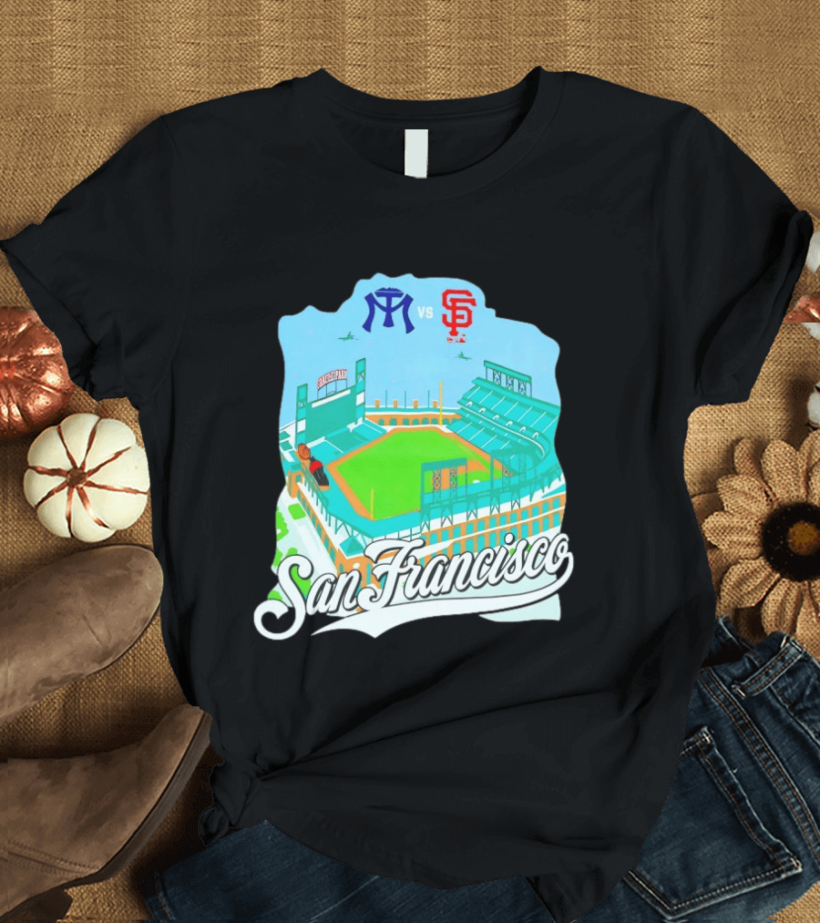 New York Mets VS San Francisco Giants Oracle Park San Francisco T-Shirt