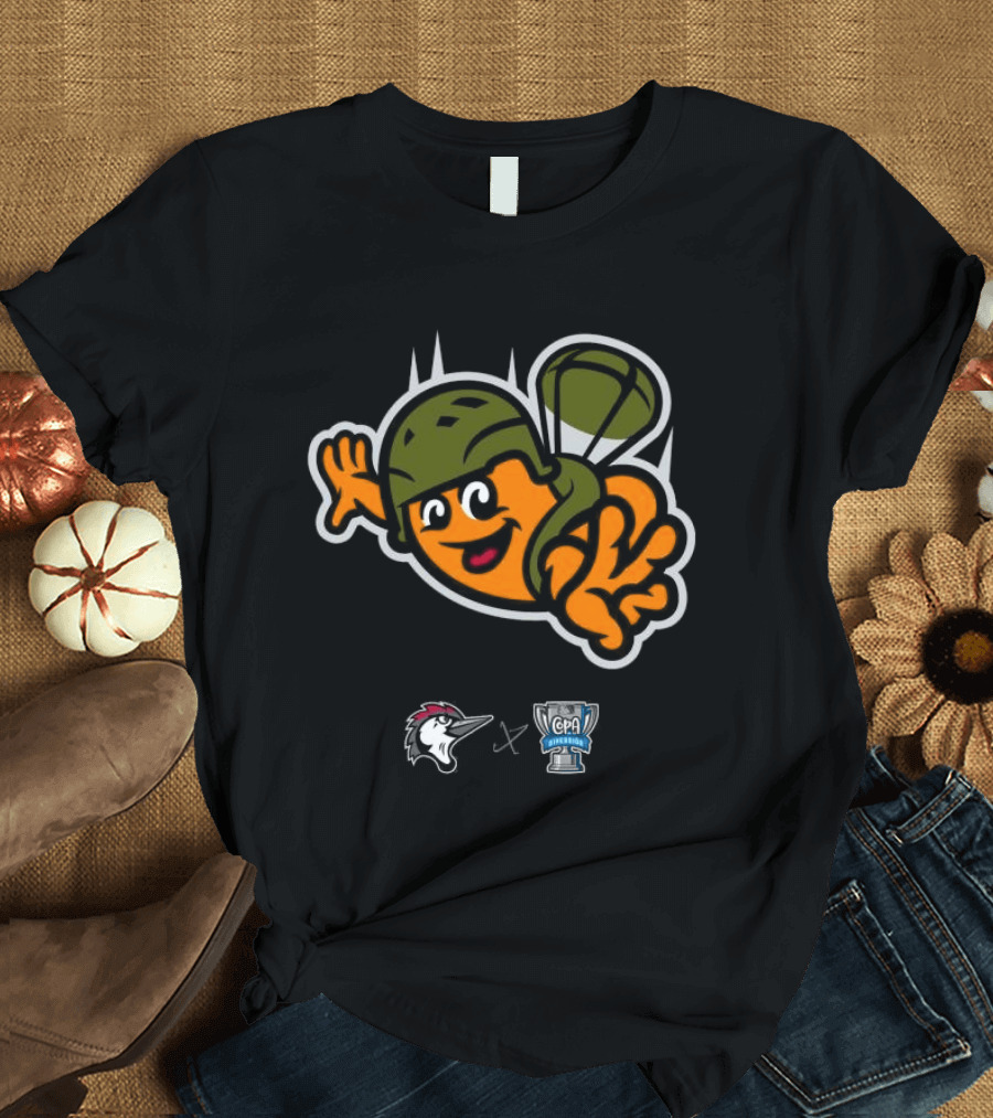 Fayetteville Woodpeckers Frijoles Saltarines De Fayetteville Parachute Character 2026 T-Shirt