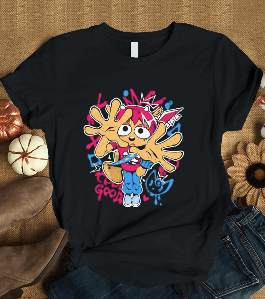 Lammy Metal Girly Vibrant Cartoon Character With Playful Expression And Colorful Burst T-Shirt