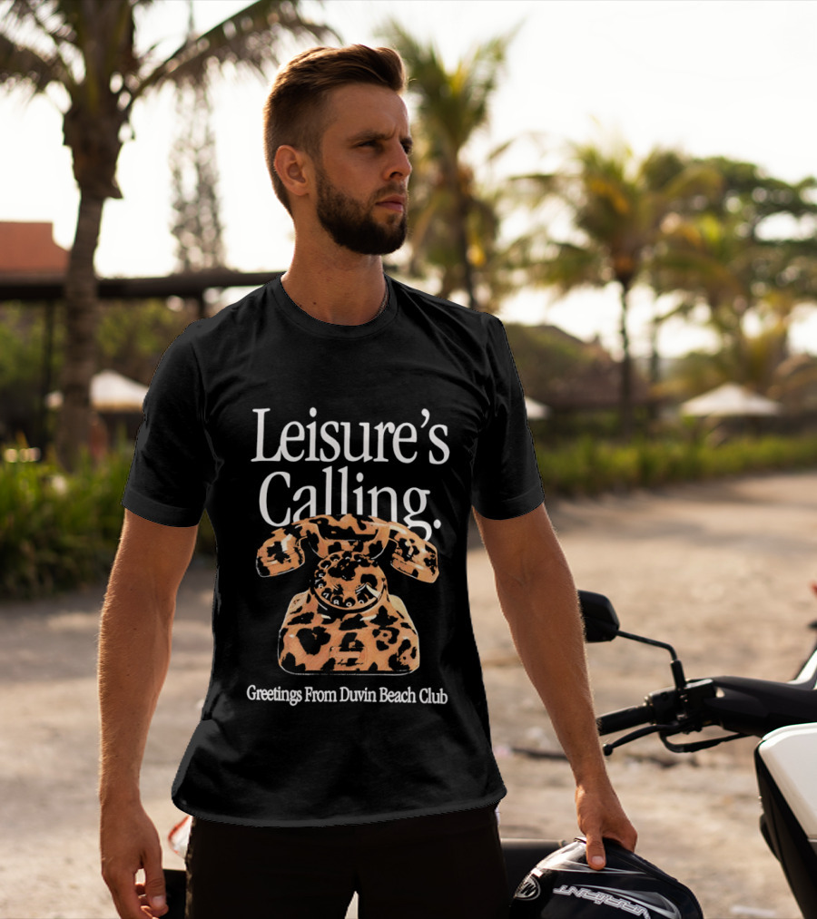 Greetings From Duvin Beach Club Leisure's Calling Retro Telephone T-Shirt