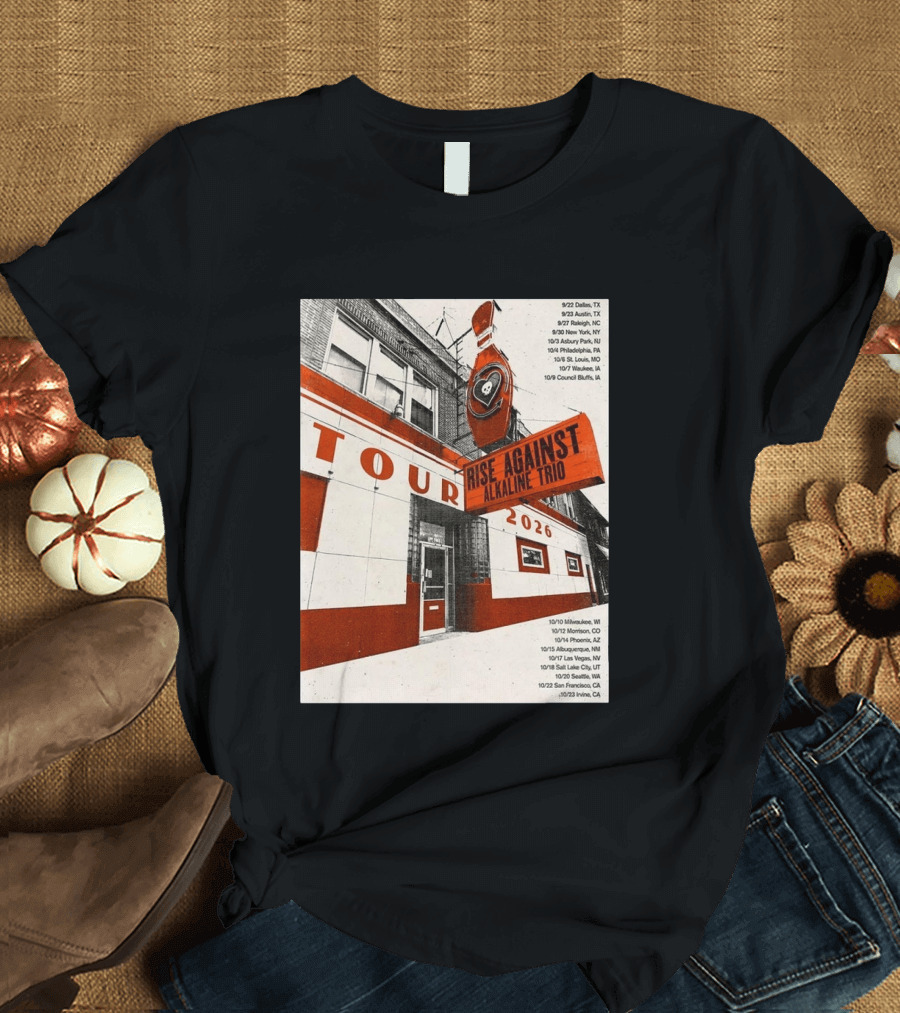 Rise Against Alkaline Trio Tour 2026 North America Dates Dallas Austin Chicago Seattle T-Shirt