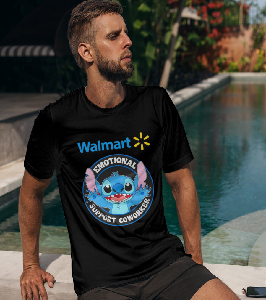 Walmart Stitch Emotional Support Coworker T-Shirt