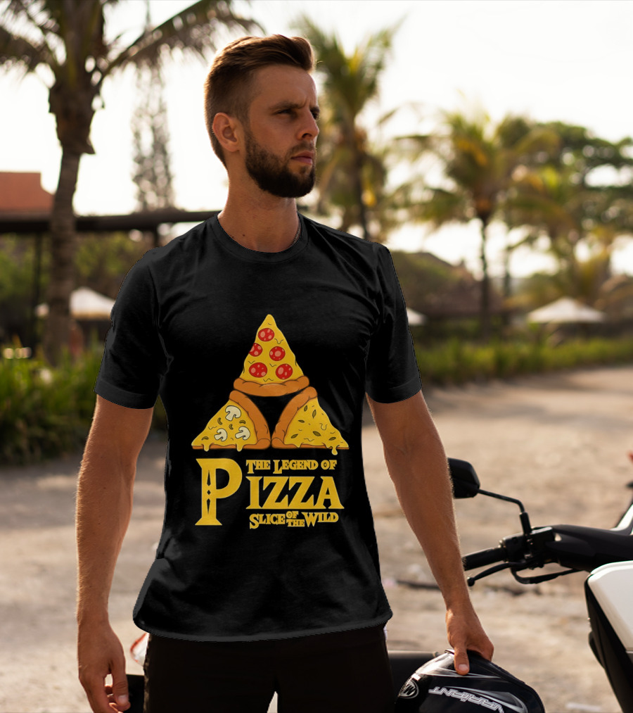 The Legend Of Pizza Slice Of The Wind Funny Gaming Parody Pizza Slices Adventure Mocking Iconic Gaming T-Shirt