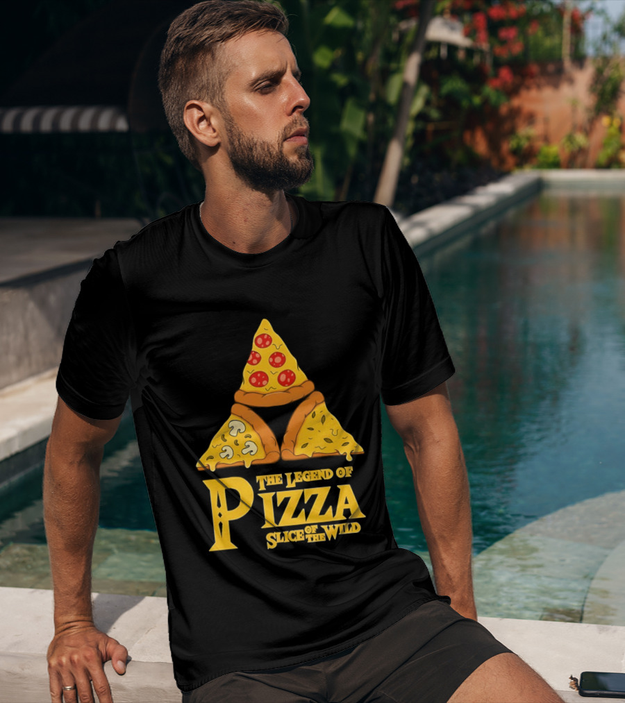 The Legend Of Pizza Slice Of The Wind Funny Gaming Parody Pizza Slices Adventure Mocking Iconic Gaming T-Shirt