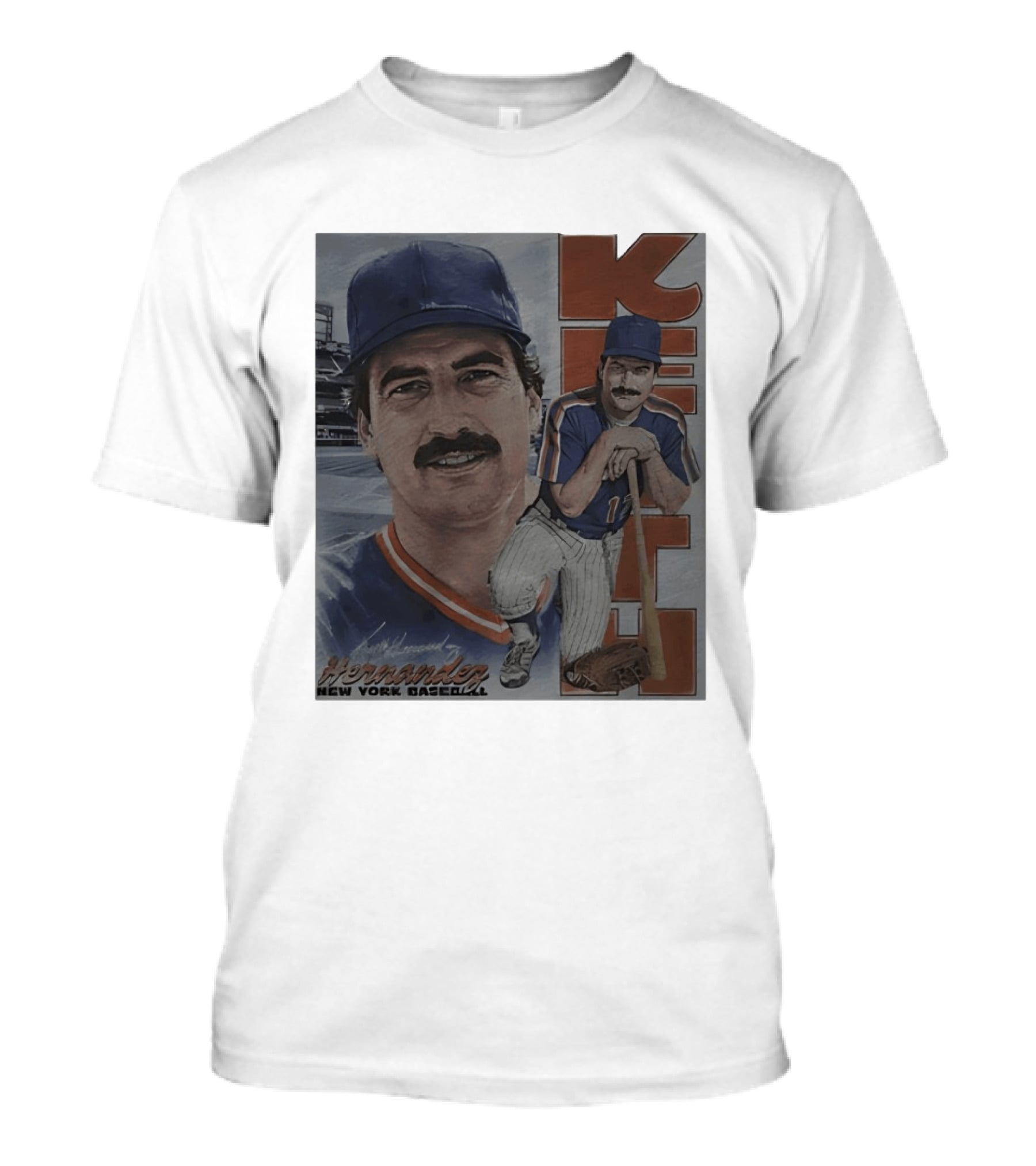 Keith Hernandez New York Baseball Mets Player Portrait With Bat T-Shirt