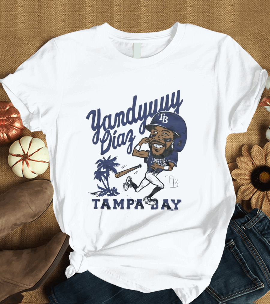 Yandy Diaz Tampa Bay Rays Yandyuuuu MLB Baseball Caricature T-Shirt