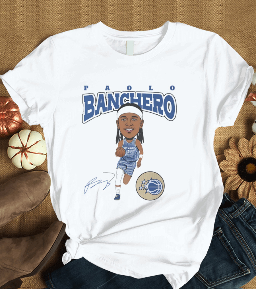 Paolo Banchero Orlando Magic Basketball Player Cartoon T-Shirt