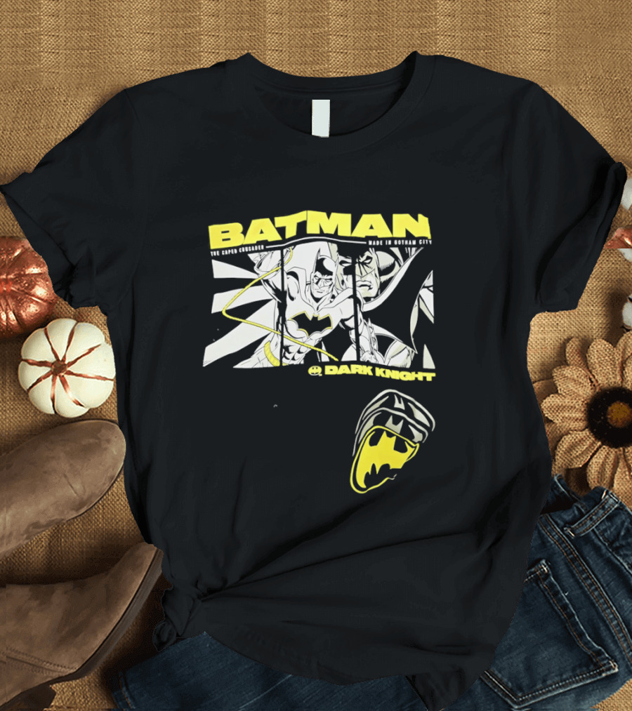 Batman Dark Knight Yellow Caped Crusader Montage T-Shirt