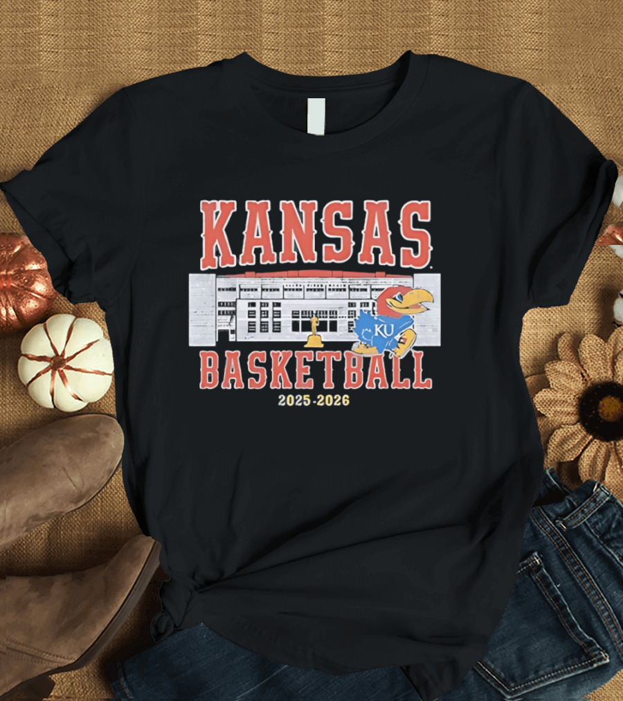 Kansas Jayhawks Basketball 2025 2026 Allen Fieldhouse KU T-Shirt