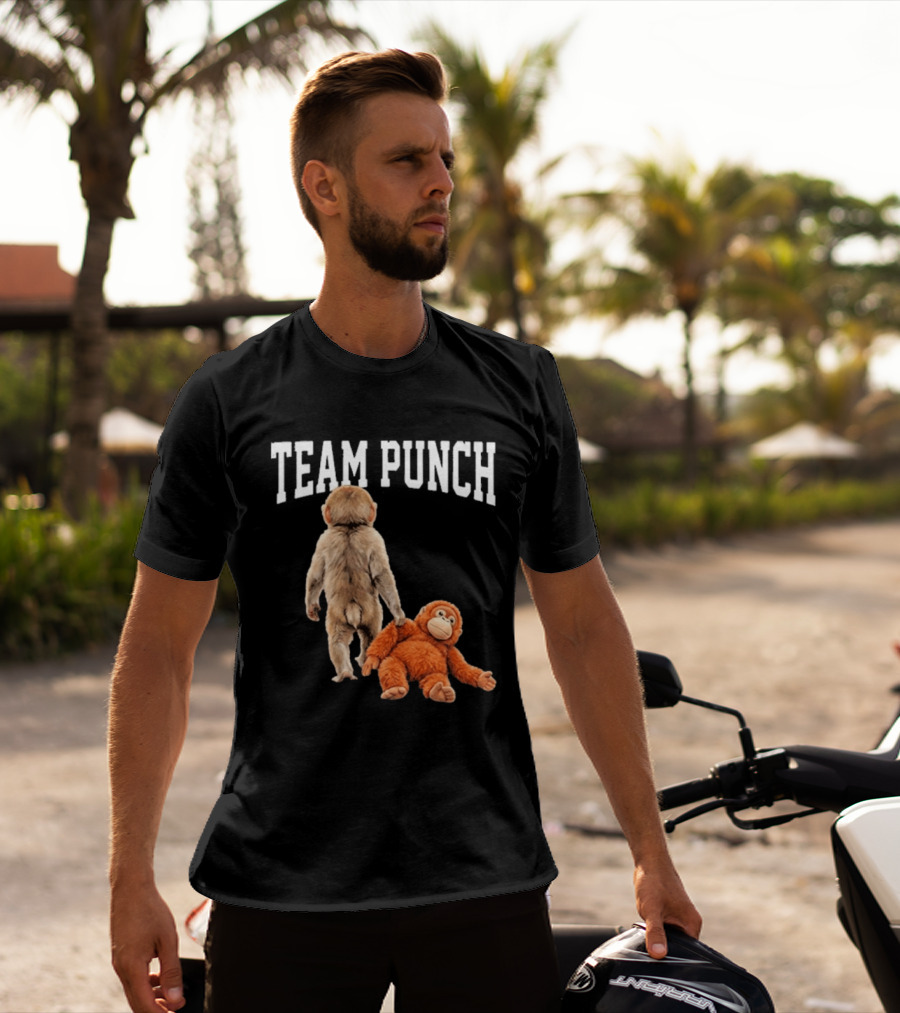 Team Punch Viral Monkey Stuffed Toy Fun T-Shirt