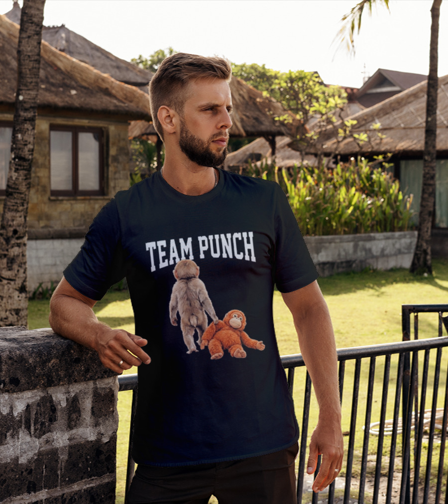 Team Punch Viral Monkey Stuffed Toy Fun T-Shirt