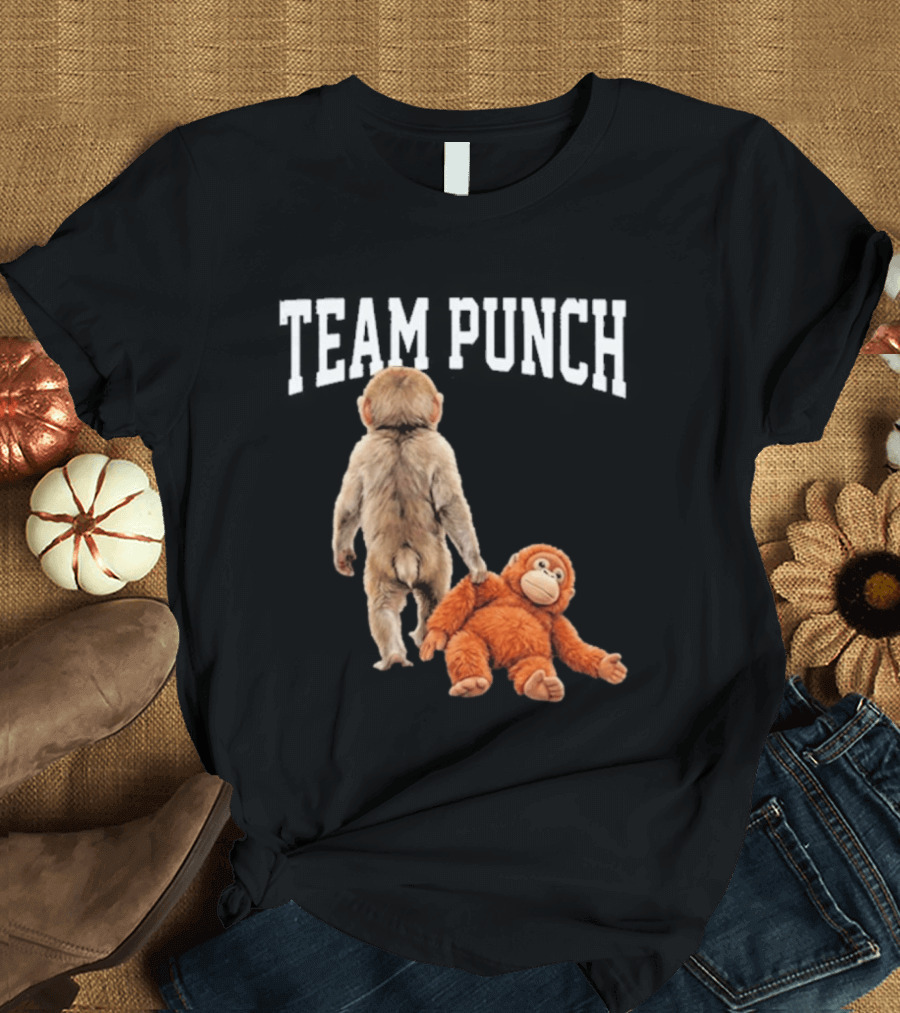 Team Punch Viral Monkey Stuffed Toy Fun T-Shirt