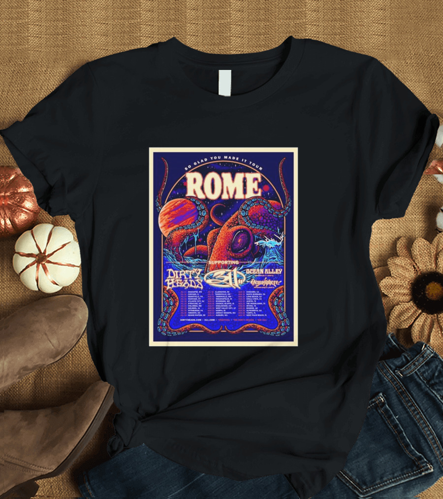 So Glad You Made It Tour 2026 Rome 311 Dirty Heads Ocean Alley Tour Clarkston MI T-Shirt