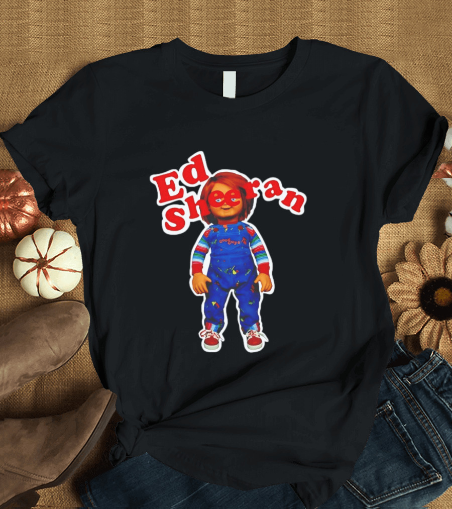 Ed Sheeran Chucky Doll Red Hair Suspender Outfit T-Shirt