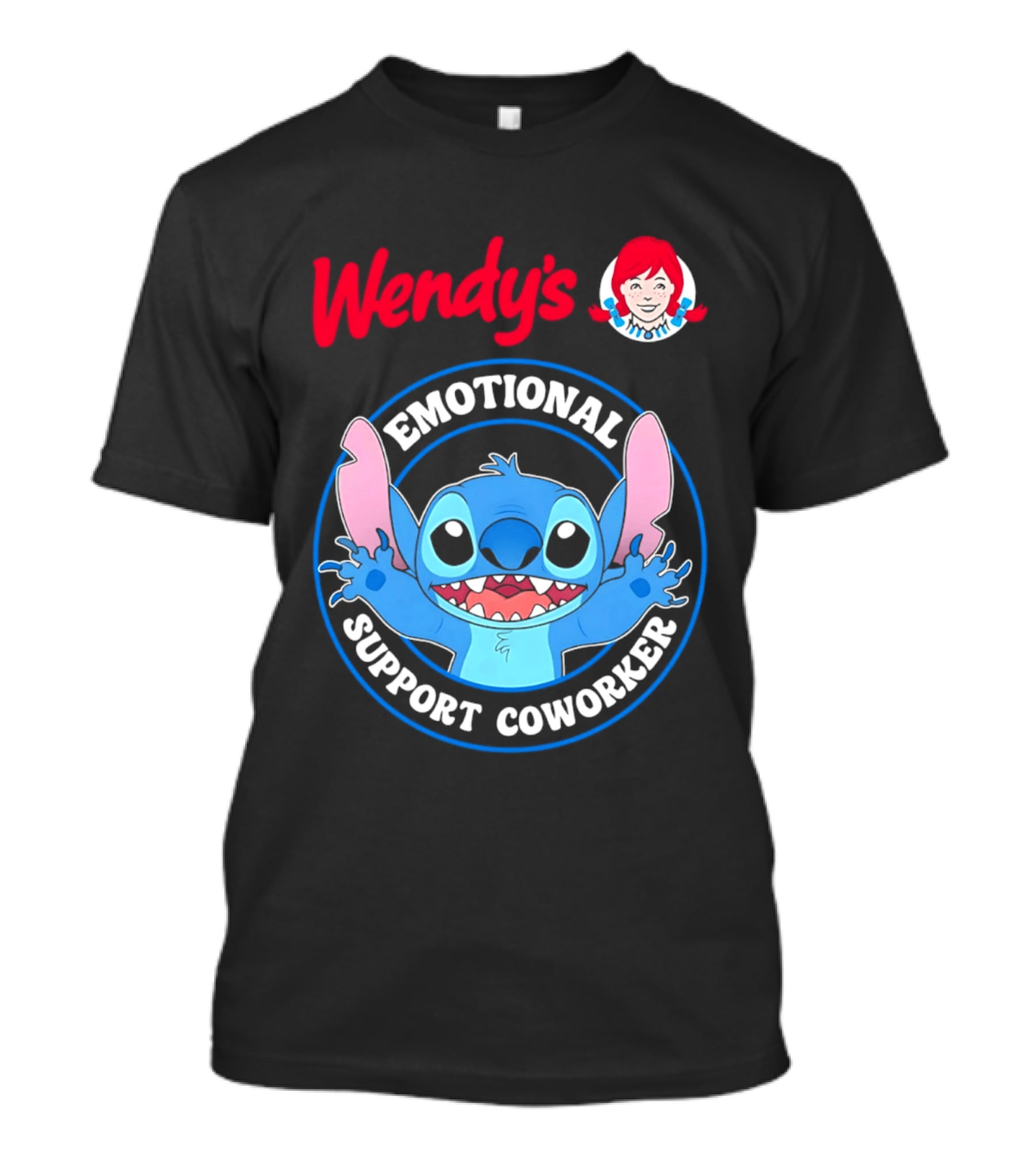 Wendy's Emotional Support Coworker Stitch Bluey T-Shirt