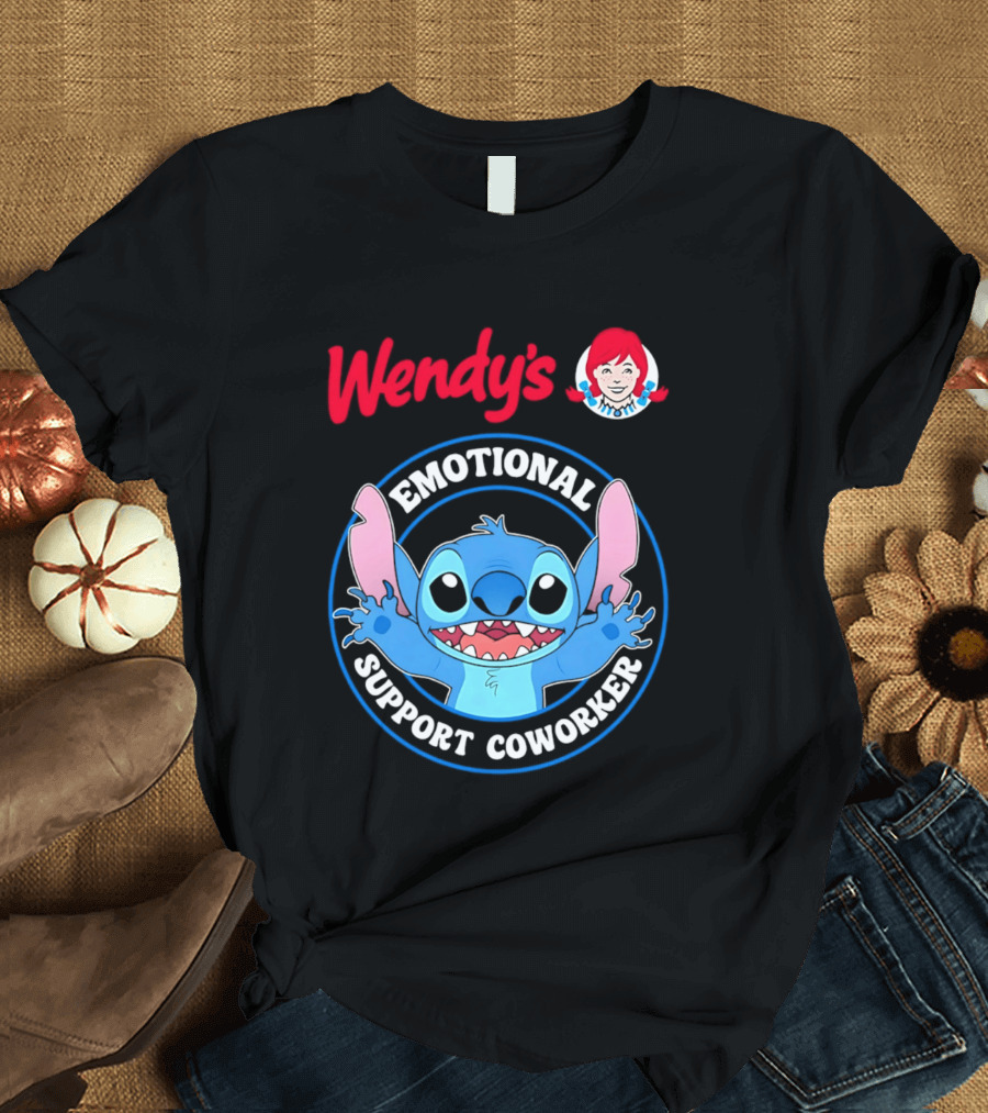 Wendy's Emotional Support Coworker Stitch Bluey T-Shirt