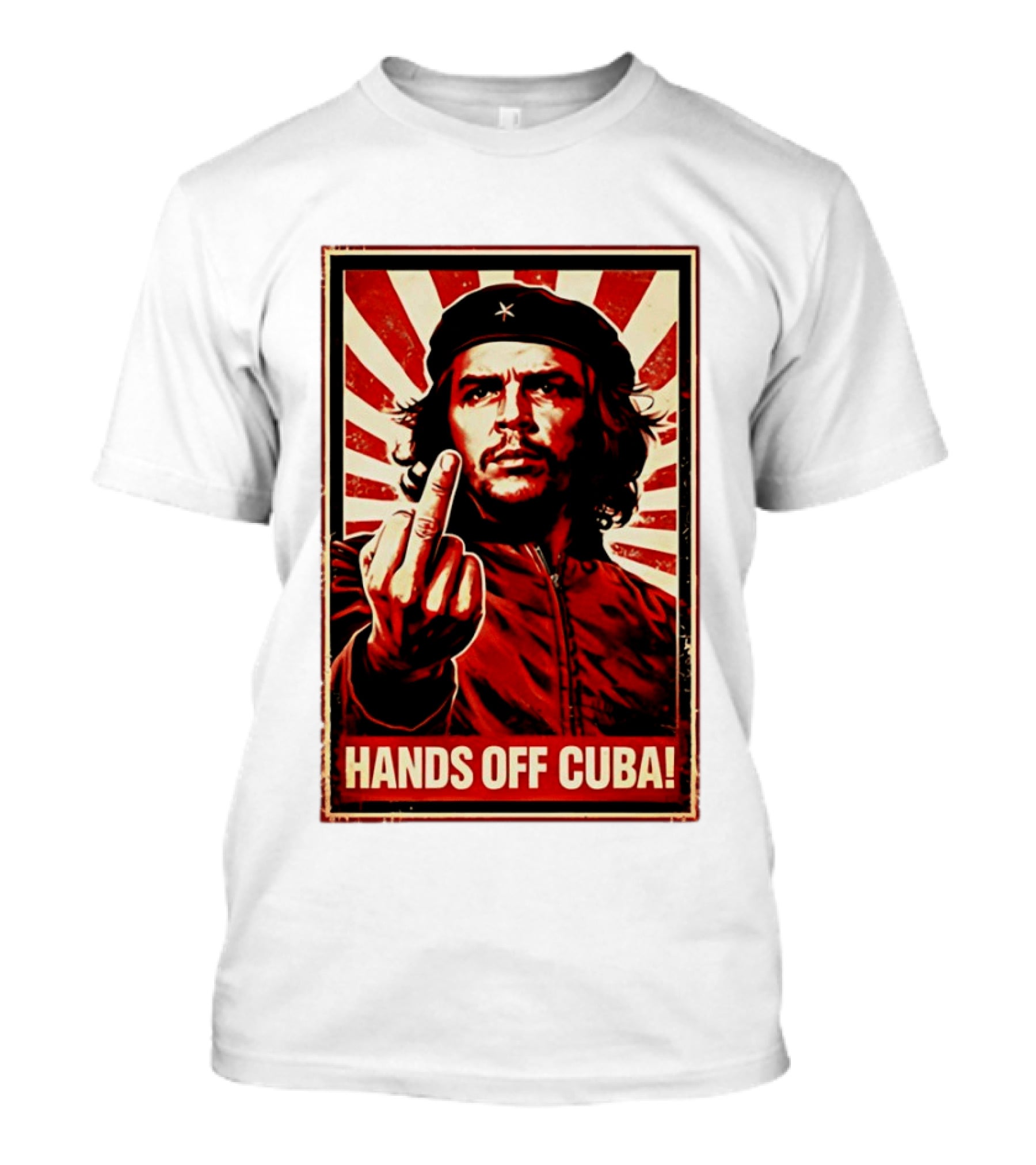 Che Guevara Hands Off Cuba Middle Finger Iconic Image T-Shirt