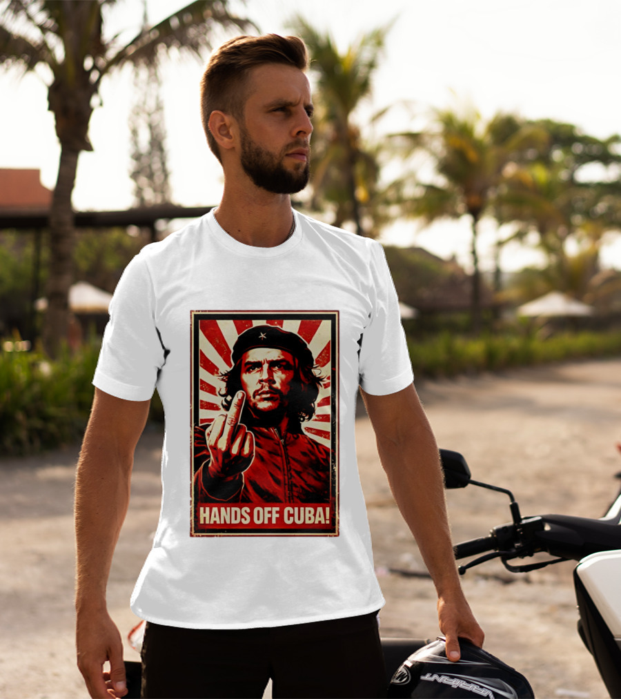 Che Guevara Hands Off Cuba Middle Finger Iconic Image T-Shirt