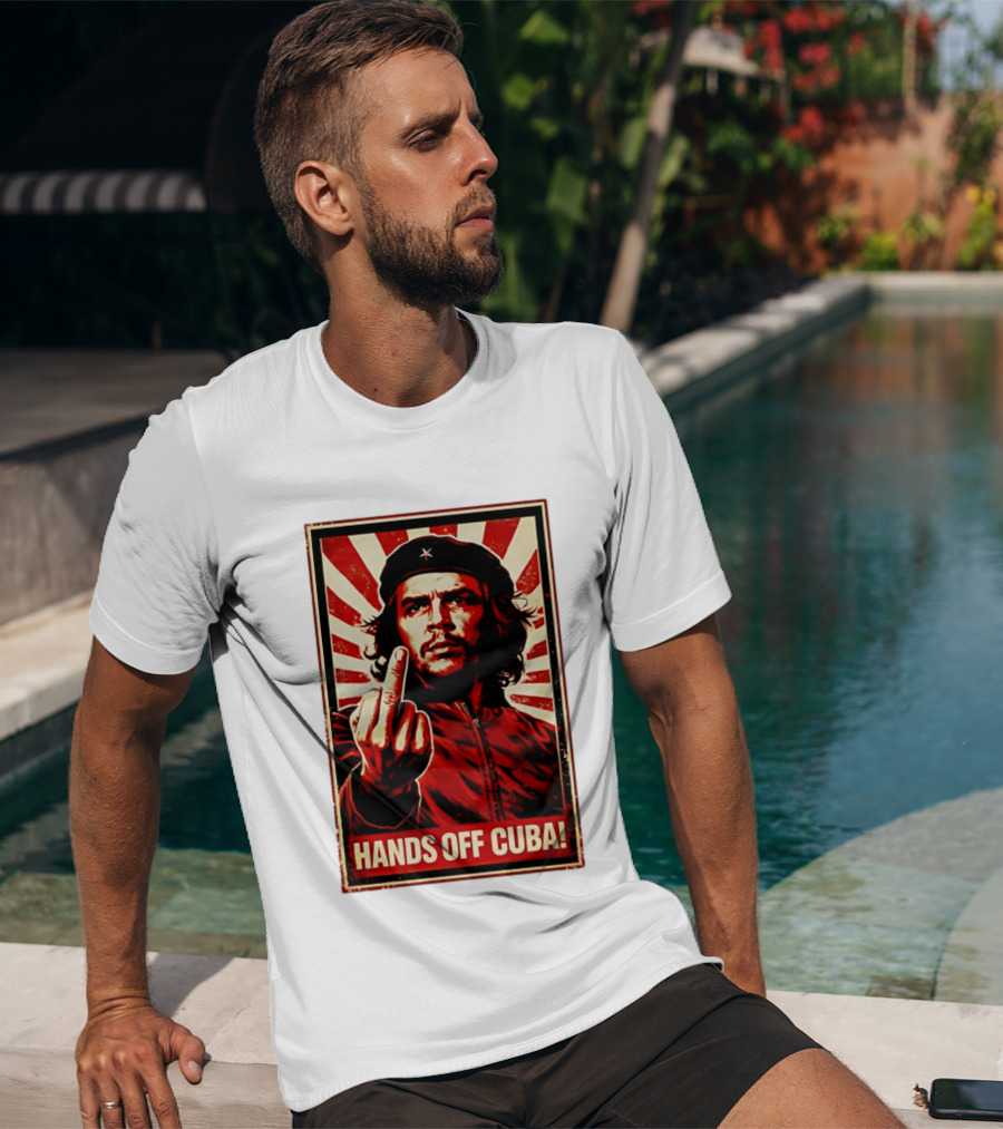 Che Guevara Hands Off Cuba Middle Finger Iconic Image T-Shirt