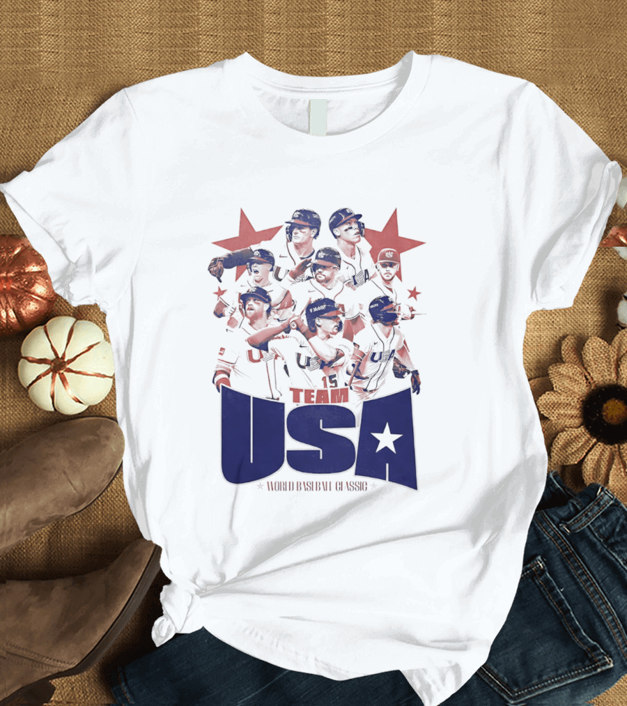 TEAM USA Baseball World Classic Players Lineup Stars T-Shirt