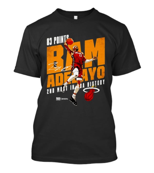 83 Points Bam Adebayo Miami Heat 2nd Most In NBA History T-Shirt