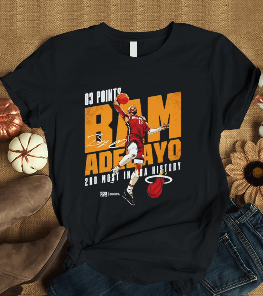 83 Points Bam Adebayo Miami Heat 2nd Most In NBA History T-Shirt