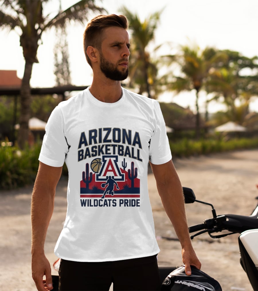 Arizona Wildcats Basketball Pride Cactus And Player T-Shirt